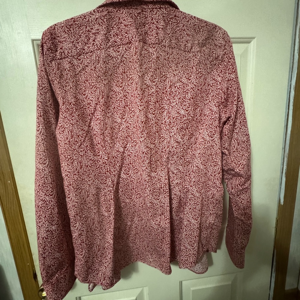 Chaps Red Floral Button-Up Shirt - Picture 4 of 5